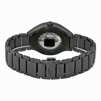Pre-owned Rado True Automatic Open Heart Black/skeleton Dial Men's High-tech Ceramic Watch