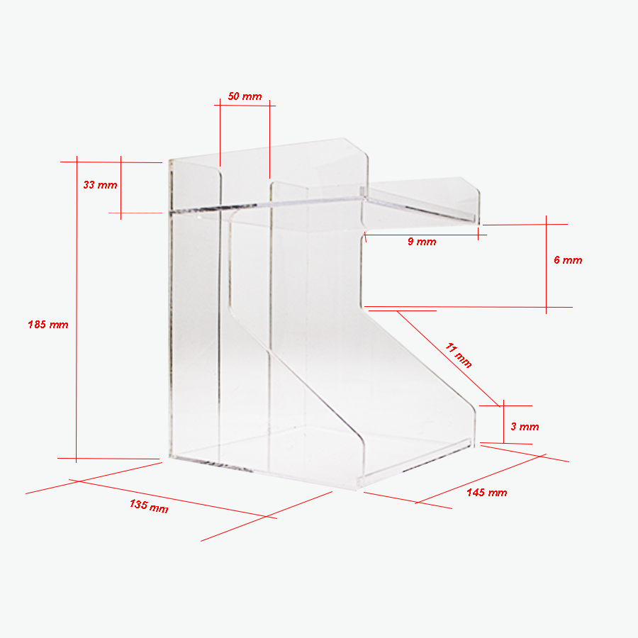 Acrylic Display Clear Perspex Acrylic Plastic Plate Retail Stand Holder 2 Step