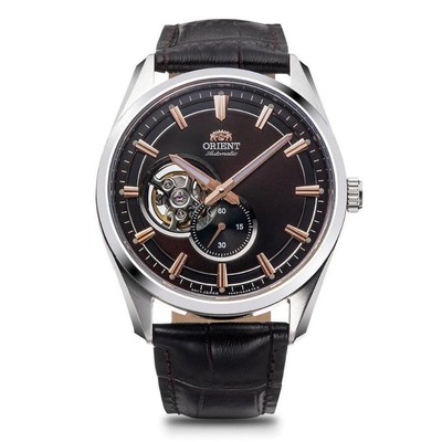 ORIENT Contemporary RN-AR0004Y Brown Skeleton Mechanical Men's Watch New in Box