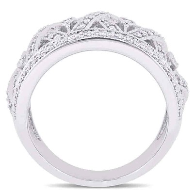 Pre-owned Amour 1/2 Ct Tw Diamond Filigree Ring In 10k White Gold In Check Description