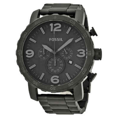 Мужские часы с хронографом FSJR1401 Fossil Nate с черным циферблатом и ионным покрытием - Выбирайте