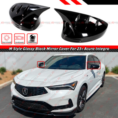 FOR 2023-25 ACURA INTEGRA DE4 M STYLE GLOSS BLACK ADD-ON SIDE MIRROR COVER CAPS