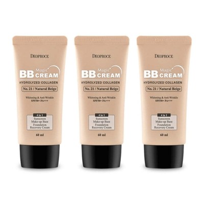 Deoproce Magic BB Cream No.21 Natural Beige SPF50+ PA+++ 60ml*3Pcs FREE SHIPPING