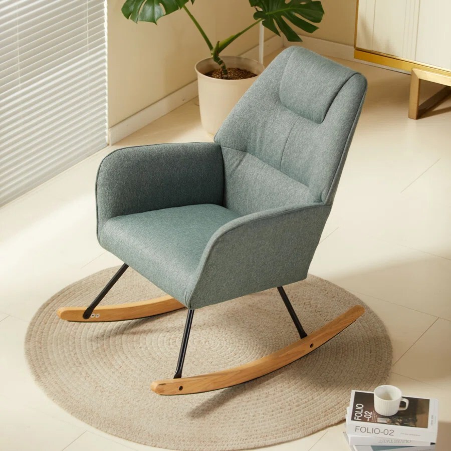 Rocking Chair Accent Chair Armchair Nursery Wingback Chair Padded Seat Lounge