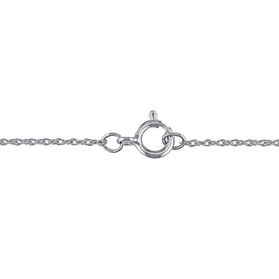 Pre-owned Amour 1/4 Ct Tw Diamond Pave Heart Pendant With Chain In 10k White Gold