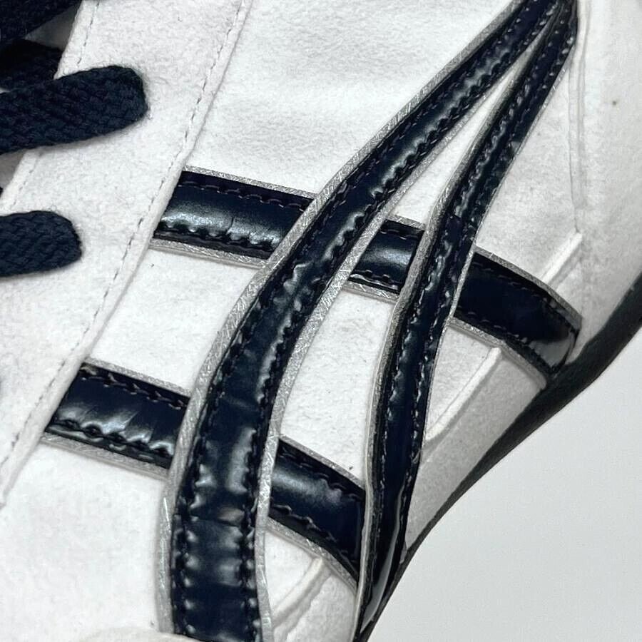 Pre-owned Asics Wrestling Shoes 1083a001 White/navy(silver) Ex-eo(twr900) Successor Aw:wt In White,navy(silver)