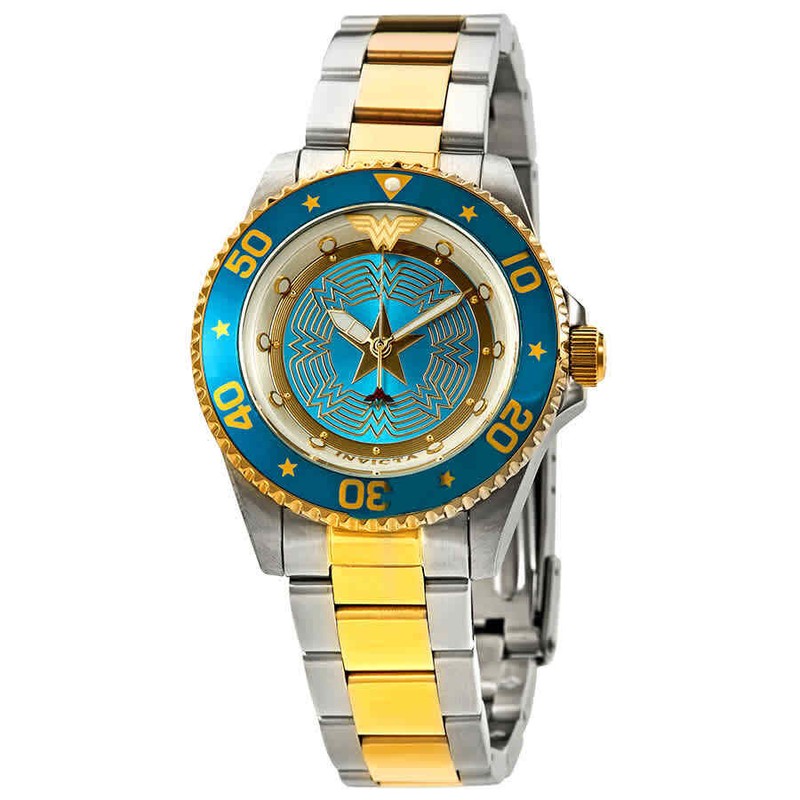 Invicta DC Comics Wonder Woman Quartz Light Blue Dial Ladies Watch 29692
