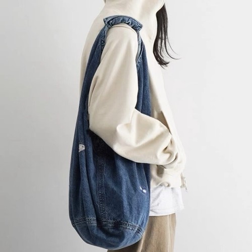 バッグ OUR LEGACY DRIP BAG INDIGO BUTTERFLY Butterfly Drip Bag Our Legacy Embroidery Denim Bucket