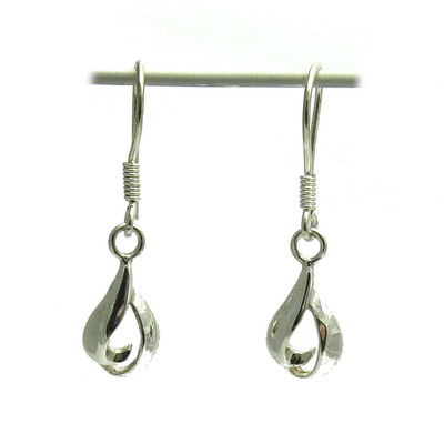 Sterling Silver Dangling Earrings Genuine Solid 925 Water Drops Handmade Empress