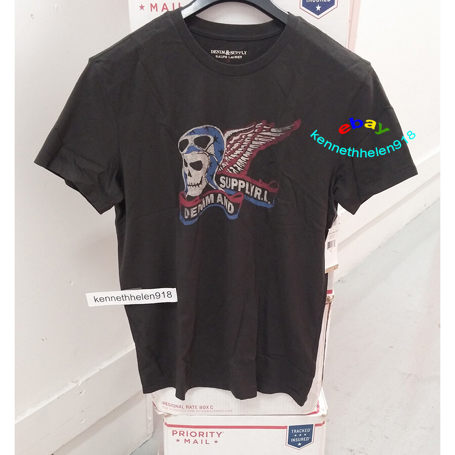 DENIM & SUPPLY RALPH LAUREN AMERICAN BIKER SKULL LOGO TEE