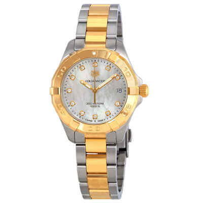 Pre-owned Tag Heuer Aquaracer Diamond Ladies Watch Wbd1322.bb0320