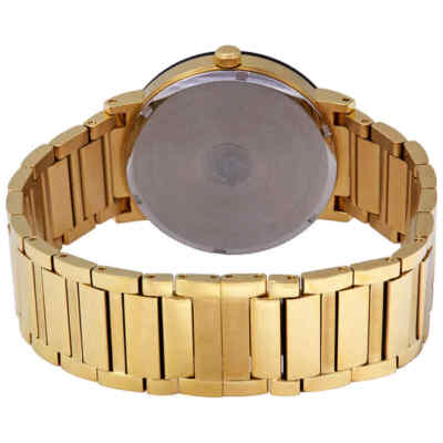 Pre-owned Bulova Diamond Black Dial Yellow Gold-tone Men's Watch 97d116