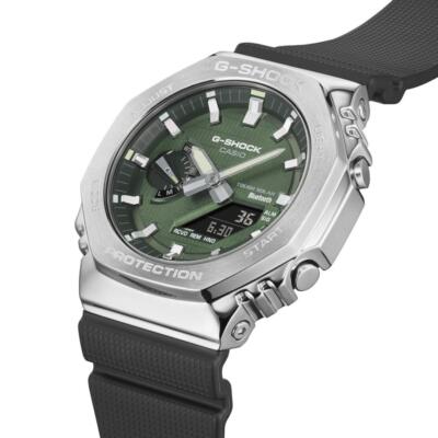 Pre-owned Casio G-shock Gbm-2100a-1a3jf Men Watch Metal Case Bluetooth Analog Digital