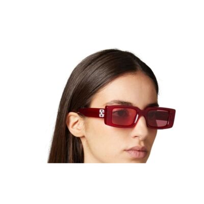 Pre-owned Off-white Oeri127s24pla0012828 Arthur Sunglasses In Red