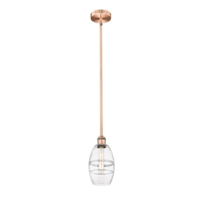 Innovations 616-1S Vaz 1Lt 6'' Stem Mini Pendant, CP/Clear - 616-1S-AC-G557-6CL