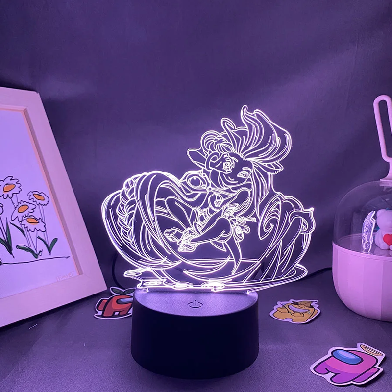 LOL League of Legends Game Figure Zoe 3D Led Neon Night Lights Sitting Room Colo