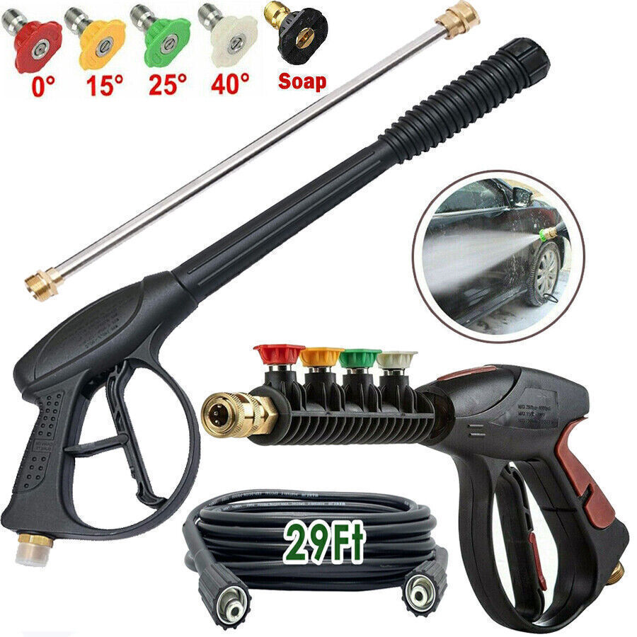 Alta presión 4000PSI Car Power Washer Gun Spray Wand Lance Nozzle Hose Kit M22