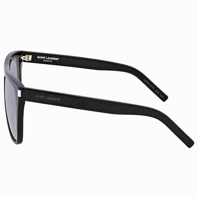 Pre-owned Saint Laurent Grey Mirror Rectangular Unisex Sunglasses Sl 1 001 59 In Gray