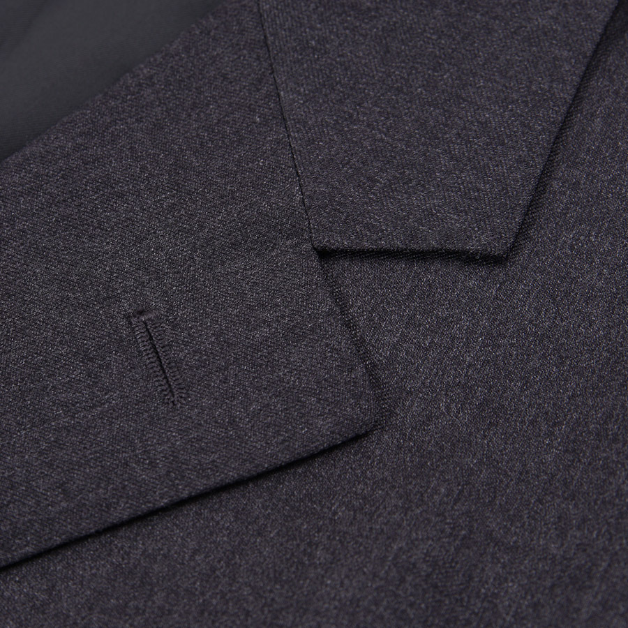 Pre-owned Luciano Barbera $1495  Solid Charcoal Gray Wool Suit 44 S (eu 54c) Modern-fit