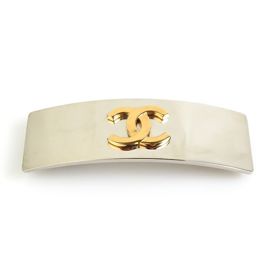 Chanel Hair clip Barrette Coco mark combi Gold Silver logo
