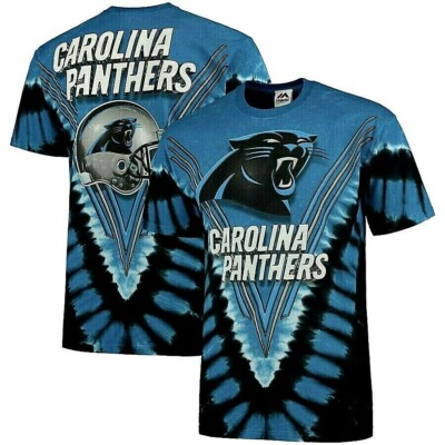 Carolina Panthers ''V'' Design Tie Dye Shirt by Liquid Blue - Adult X-Large