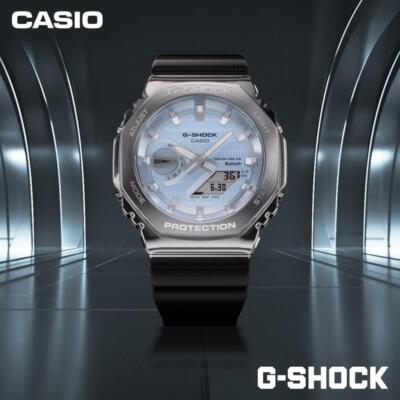 Pre-owned Casio G-shock Gbm-2100a-1a2jf Metal Case Blue Dial Bluetooth Men's Watch