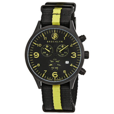 Brooklyn Watch Co. Мужские часы с хронографом Bedford Brownstone с черным циферблатом