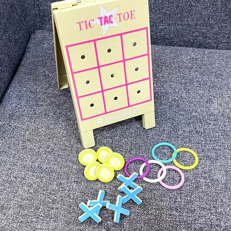 18'' American Girl Doll Tic Tac Toe & Ring Toss Backyar Lawn Game From Pool Set