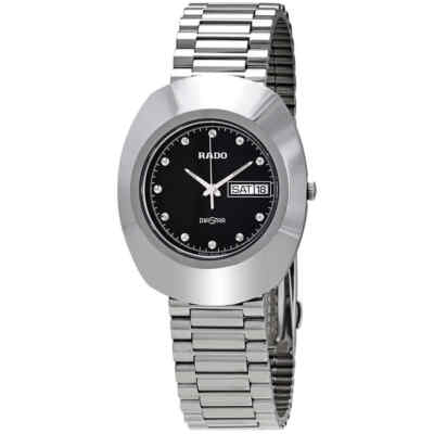 Мужские часы Rado Diastar с черным циферблатом из нержавеющей стали R12391153
