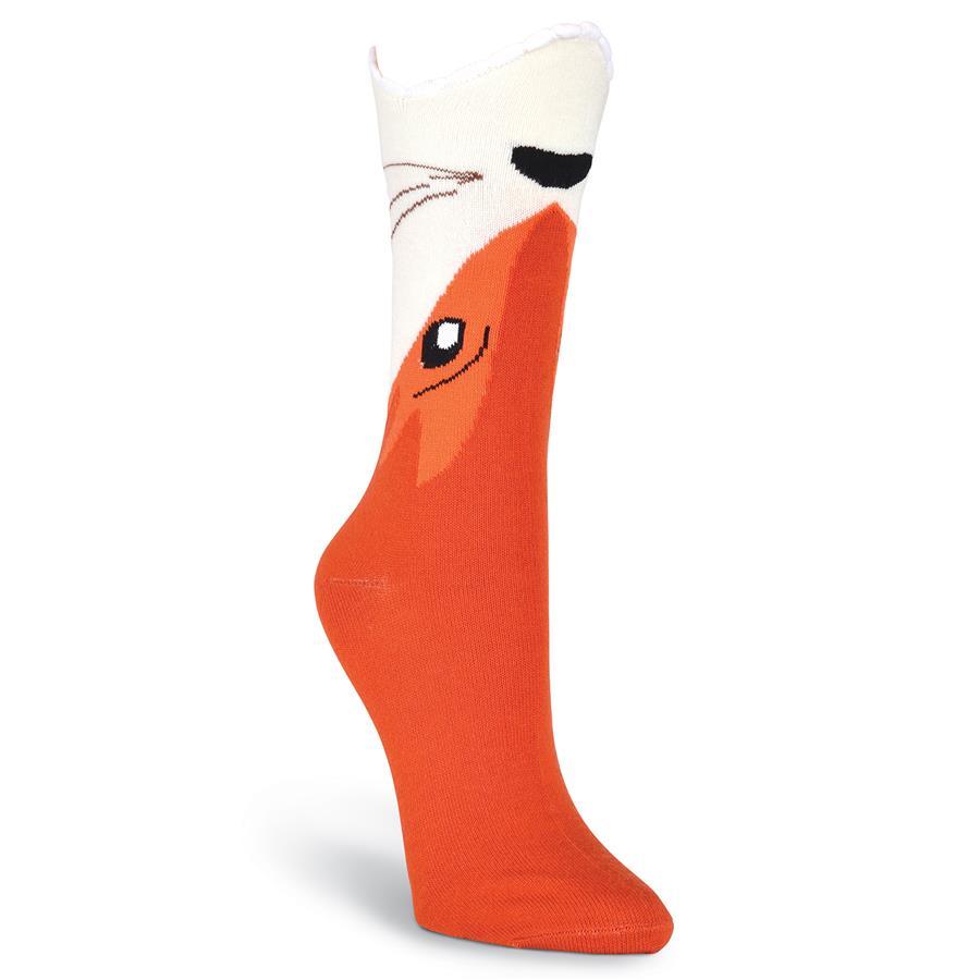 Foxy Fox K Bell Crew Socks New Women's Size 9-11 Wide Mouth Furry Fashion