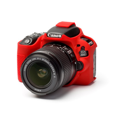 Camera silicone cover for Canon  EOS 200D(Rebel SL2) Black + Screen protector