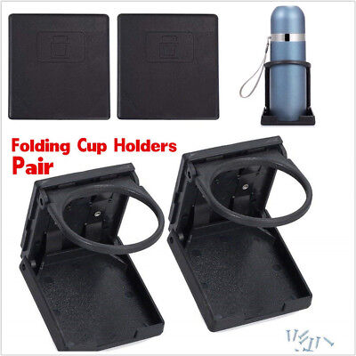 One Pair Black Plastic Foldable Car Cup Holder Beverage Drinking Support