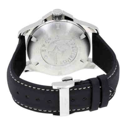 Pre-owned Longines Conquest Black Dial Black Leather Men's 43mm Watch L37604563