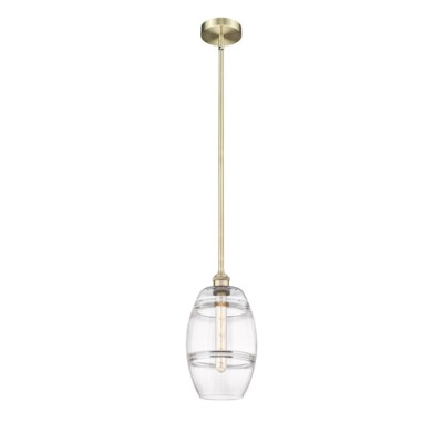 Innovations 616-1S Vaz 1Lt 8'' Stem Mini Pendant, AB/Clear - 616-1S-AB-G557-8CL