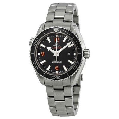 Мужские часы Omega Seamaster с автоматическим хронометром и черным циферблатом