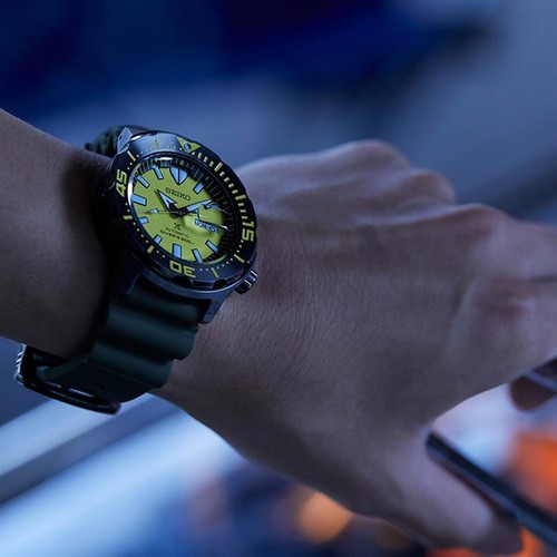Pre-owned Seiko Prospex Yellow Monster Srpf35k1 Special Edition Model 200m Diver Watch