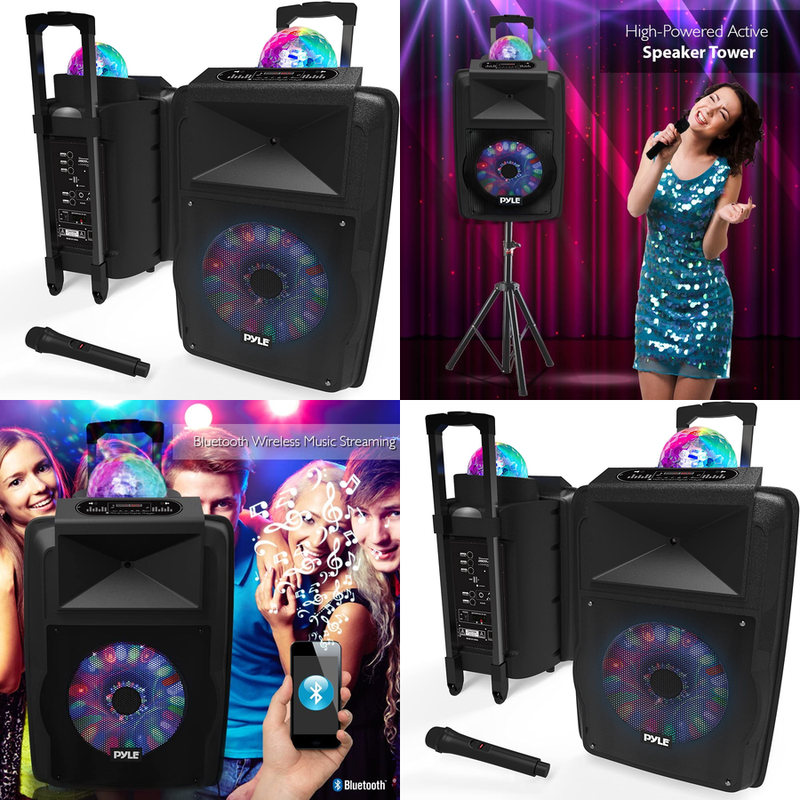 Altavoz Inal&aacute;mbrico Port&aacute;til Con Bluetooth Sistema PA Sonido Micr&oacute;fono De Mano