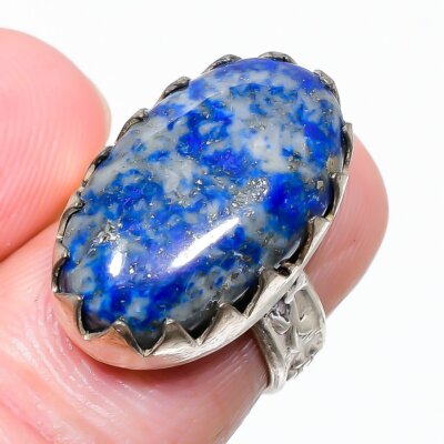 Lapis Lazuli Gemstone 925 Sterling Silver Jewelry Ring Size 6 S585