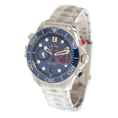 Pre-owned Omega Seamaster Chronograph Automatic Chronometer Blue Dial Men's Watch