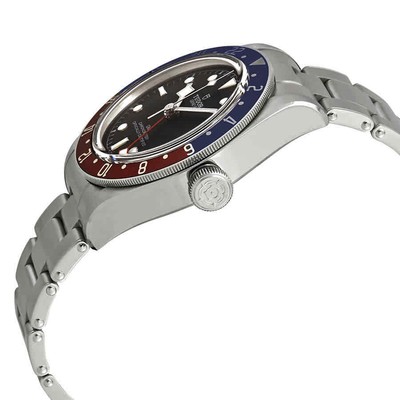Pre-owned Tudor Black Bay Automatic Black Dial Men's Gmt Pepsi Bezel Watch 79830rb-0001