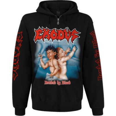 Exodus ''Bonded by Blood''   Hoodie Zip Up Sweatshirt black slayer testament