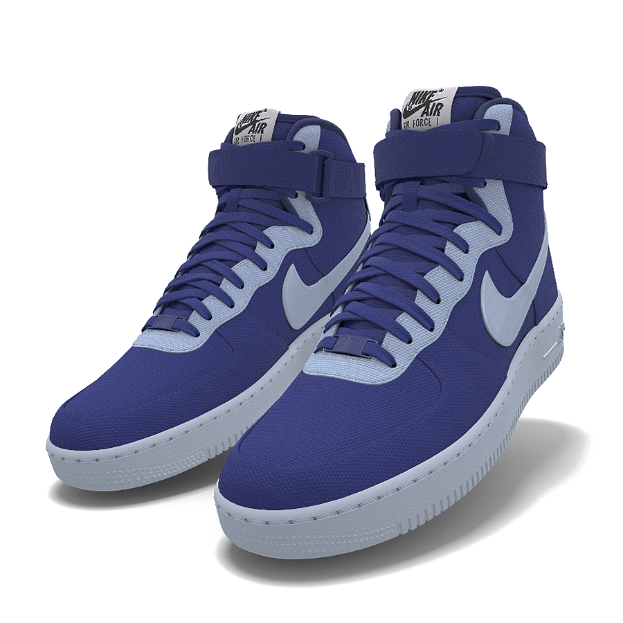 Pre-owned Nike $250 Mens  Air Force 1 Royal Blue Canvas Custom Vandal Bb Shoes