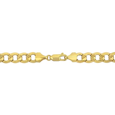 AMOUR AMOUR MEN'S 20 INCH CURB LINK CHAIN NECKLACE IN 10K YELLOW GOLD (7 MM)