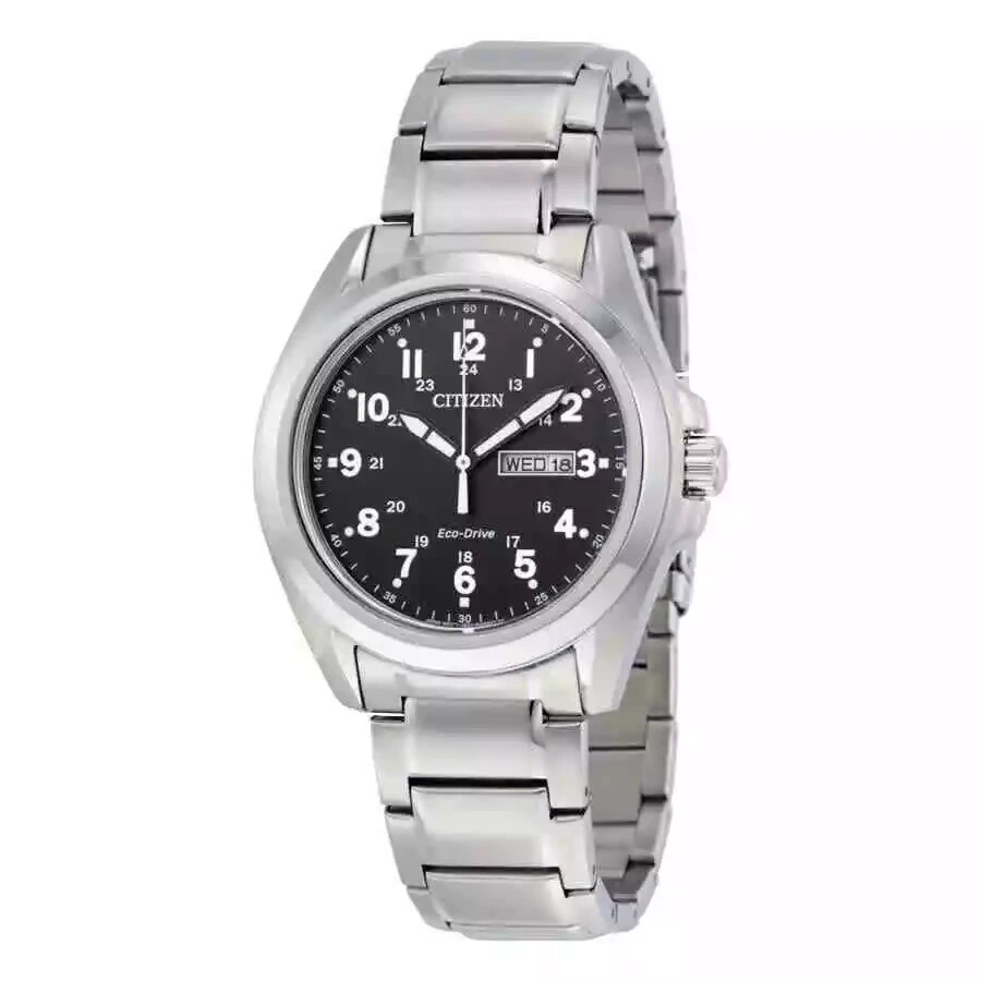 Мужские спортивные часы Citizen с черным циферблатом и датой Eco-Drive Watch - AW0050-82E NEW