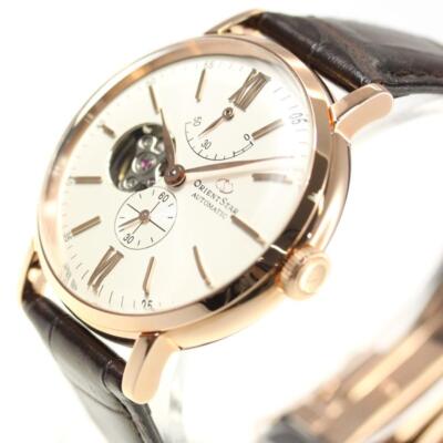 Pre-owned Orient Star Watch Men's Rk-av0001s Brown White Analog Round Face Semi Skeleton