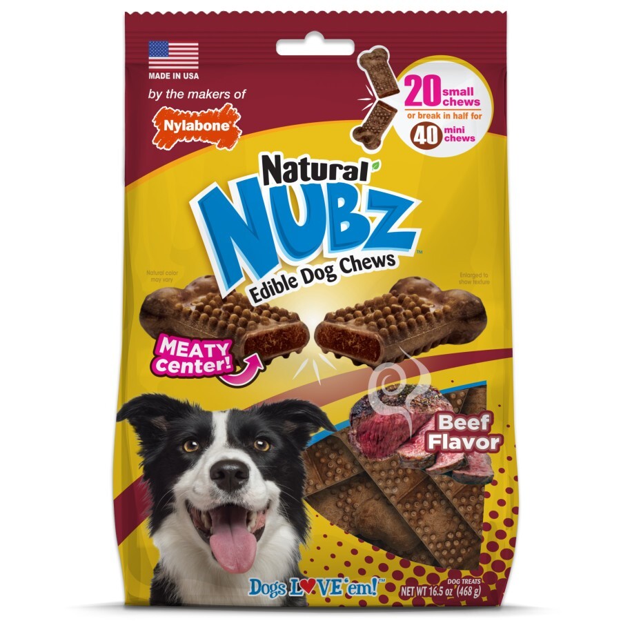 Nylabone Nubz Meaty Center Natural Long Lasting Edible Dog C