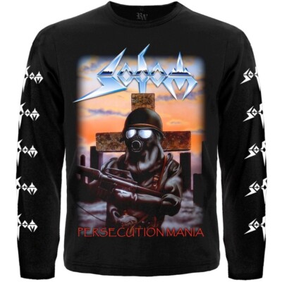 Sodom ''Persecution Mania'' Long Sleeve Black T-Shirt Kreator destruction