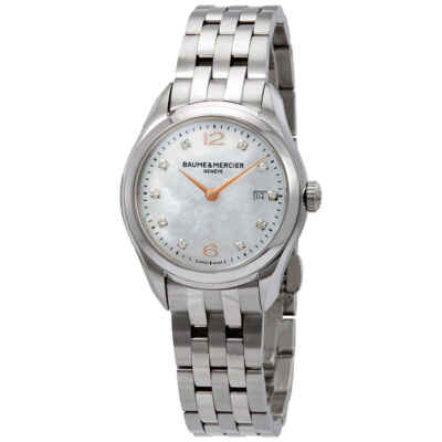 Pre-owned Baume & Mercier Baume And Mercier Clifton Mop Dial Ladies Watch 10176