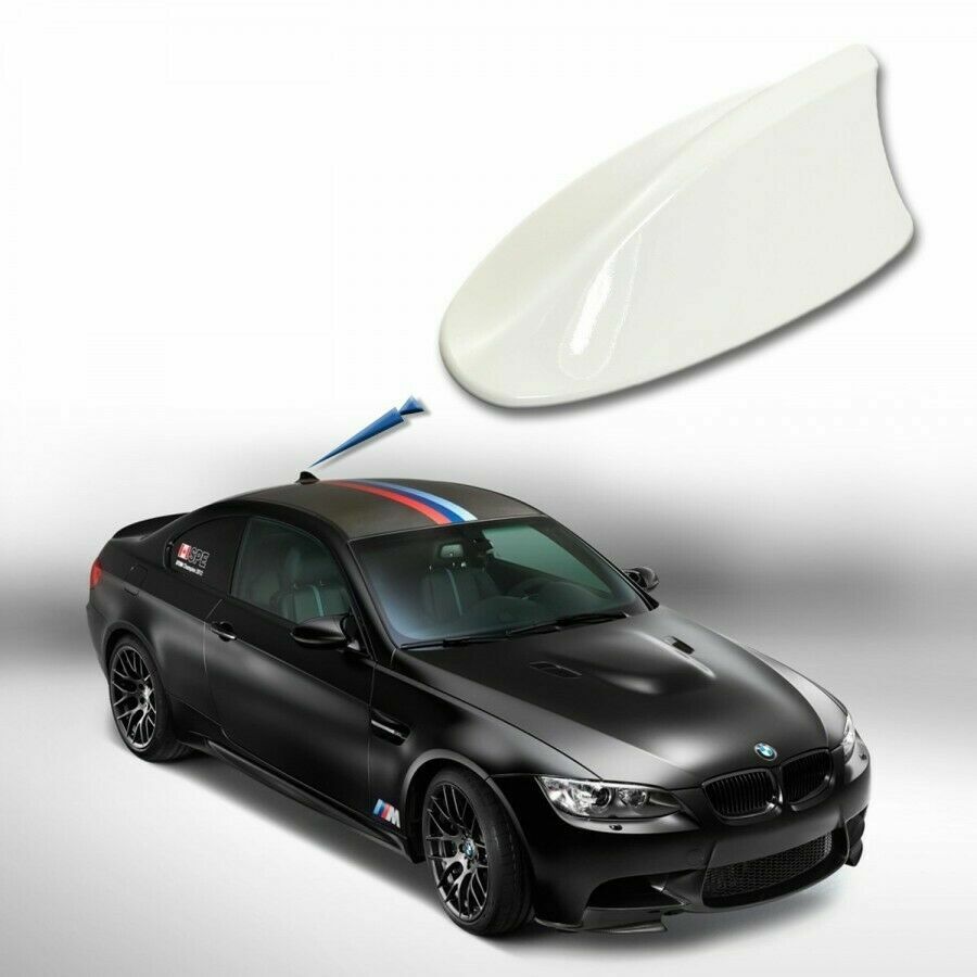 Antenna Adesiva Pinna Tetto Squalo Auto Per Bmw Fiat Vw Ford Bianca cir