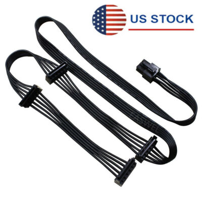 PCI-E 6 Pin 1 to 4 SATA Power Supply Cable For Corsair RM1000X/RM850X/RM750X PSU